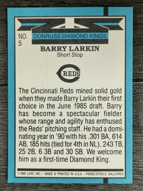 1991 Donruss #5 Barry Larkin DK