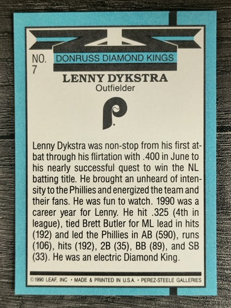 1991 Donruss #7 Len Dykstra DK