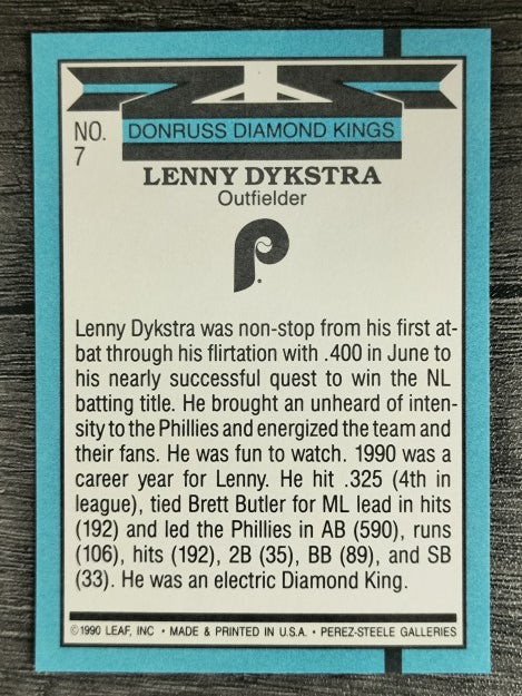 1991 Donruss #7 Len Dykstra DK