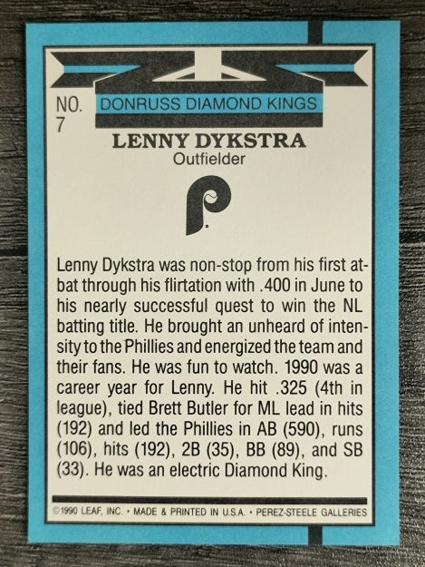 1991 Donruss #7 Len Dykstra DK