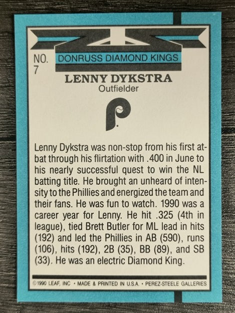 1991 Donruss #7 Len Dykstra DK