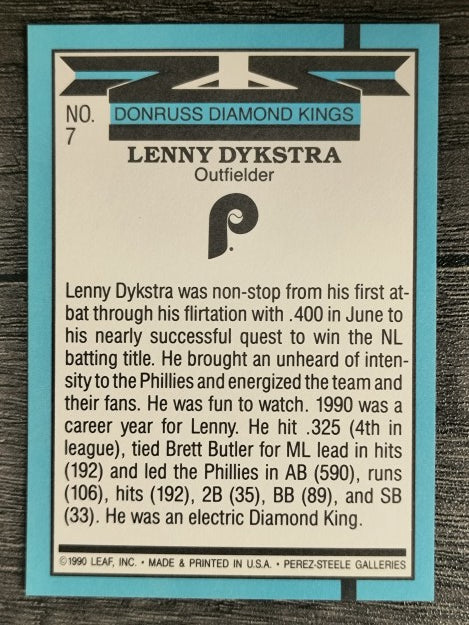 1991 Donruss #7 Len Dykstra DK