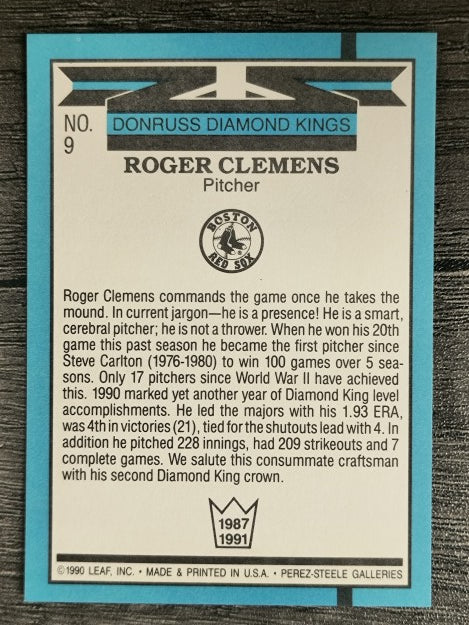 1991 Donruss #9 Roger Clemens DK