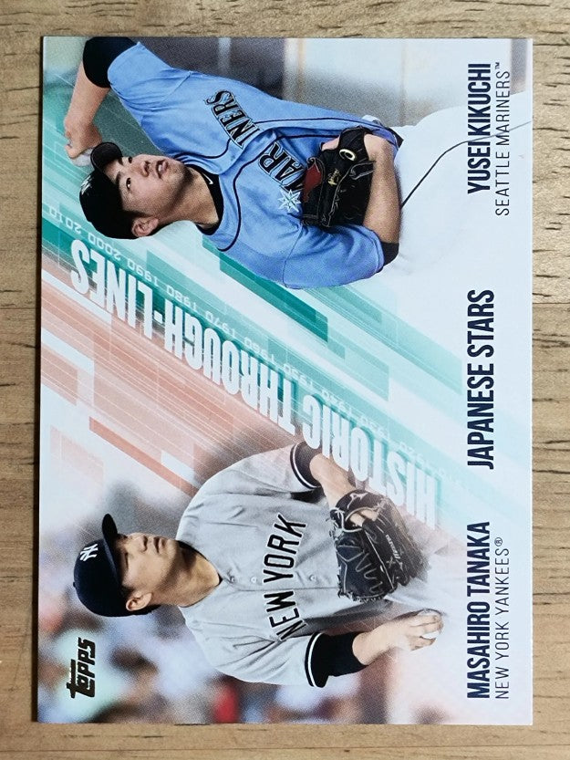 2019 Topps Historic Through Lines #HTL40 Yusei Kikuchi/Masahiro Tanaka