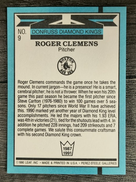 1991 Donruss #9 Roger Clemens DK