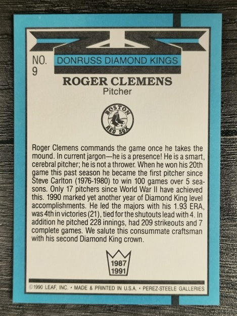 1991 Donruss #9 Roger Clemens DK