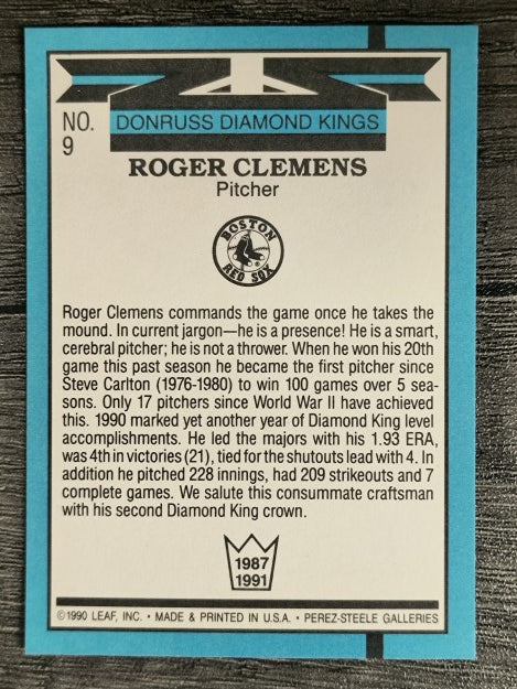 1991 Donruss #9 Roger Clemens DK