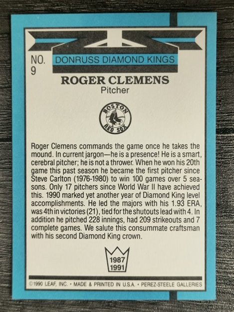 1991 Donruss #9 Roger Clemens DK