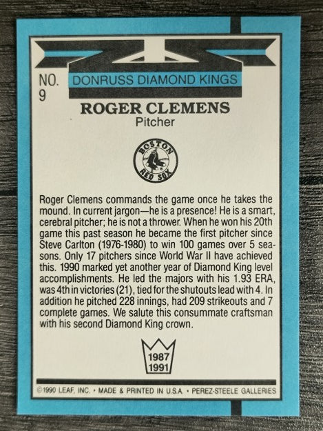 1991 Donruss #9 Roger Clemens DK