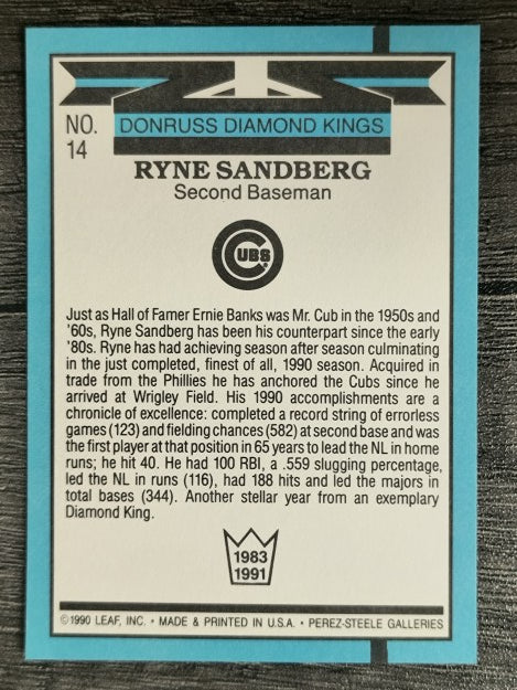 1991 Donruss #14 Ryne Sandberg DK