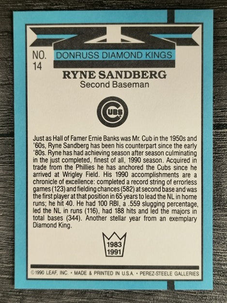 1991 Donruss #14 Ryne Sandberg DK