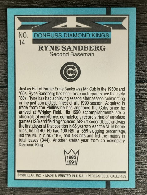 1991 Donruss #14 Ryne Sandberg DK