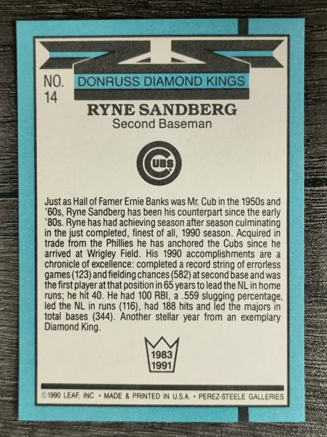 1991 Donruss #14 Ryne Sandberg DK