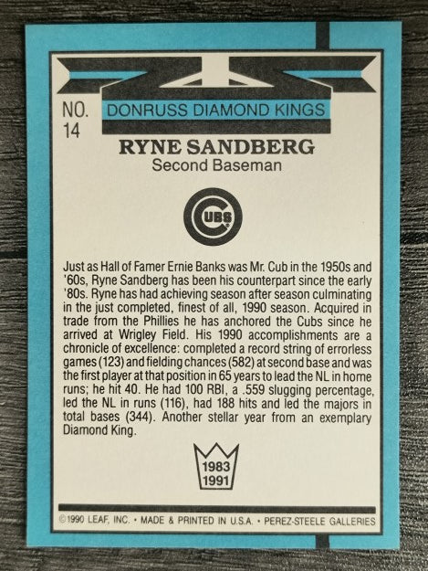 1991 Donruss #14 Ryne Sandberg DK