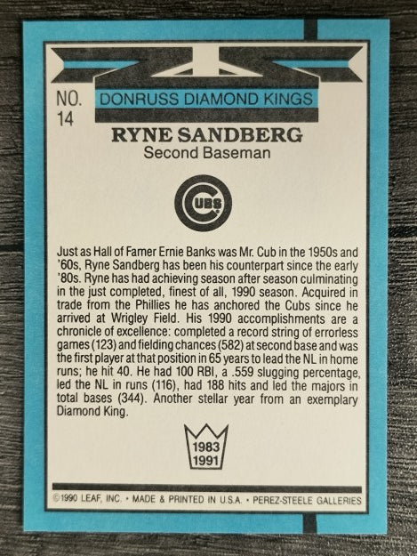 1991 Donruss #14 Ryne Sandberg DK