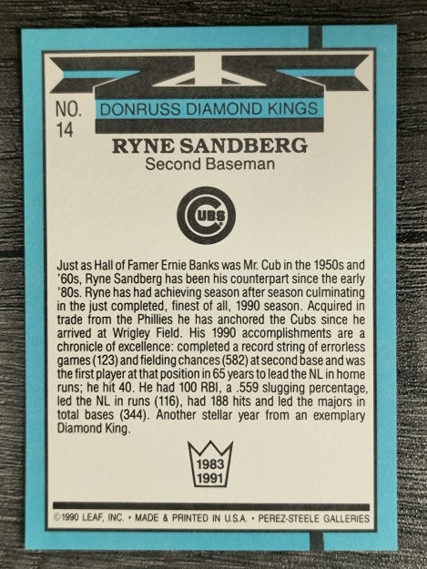 1991 Donruss #14 Ryne Sandberg DK