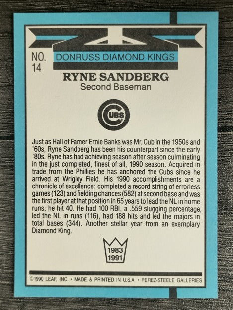 1991 Donruss #14 Ryne Sandberg DK
