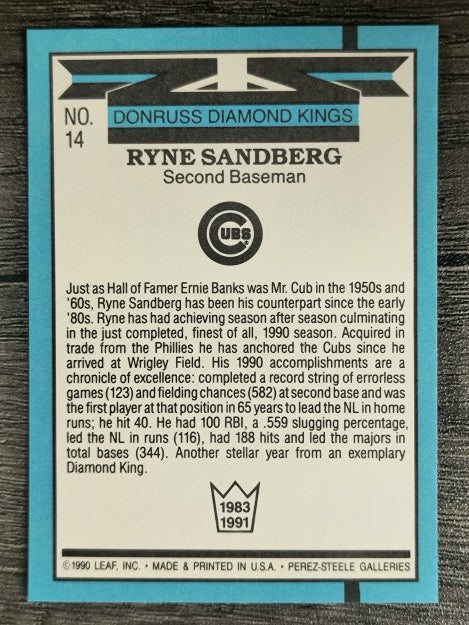 1991 Donruss #14 Ryne Sandberg DK