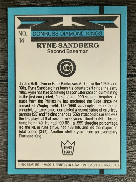 1991 Donruss #14 Ryne Sandberg DK