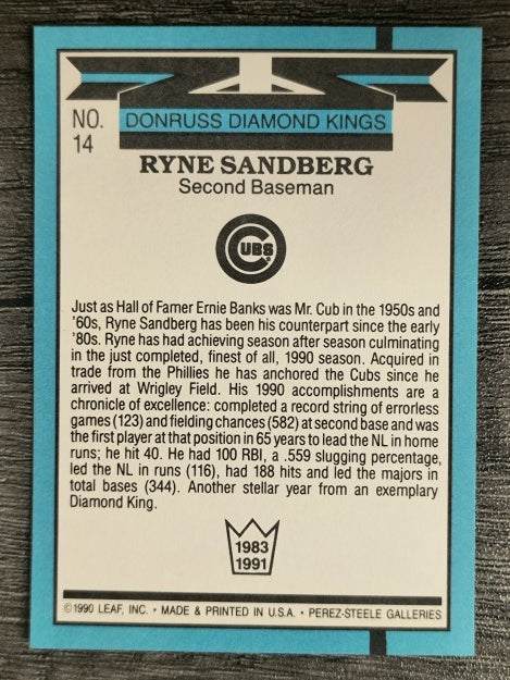 1991 Donruss #14 Ryne Sandberg DK