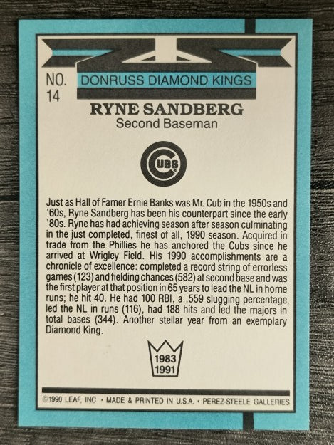 1991 Donruss #14 Ryne Sandberg DK
