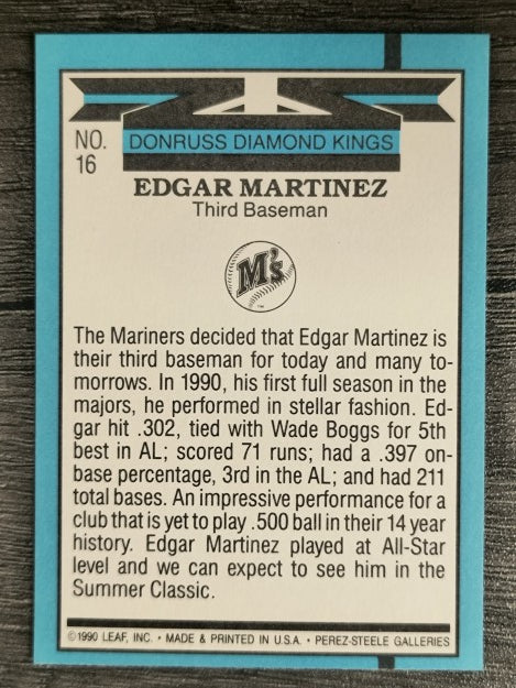 1991 Donruss #16 Edgar Martinez DK