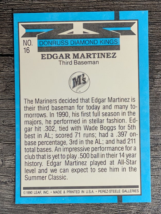 1991 Donruss #16 Edgar Martinez DK