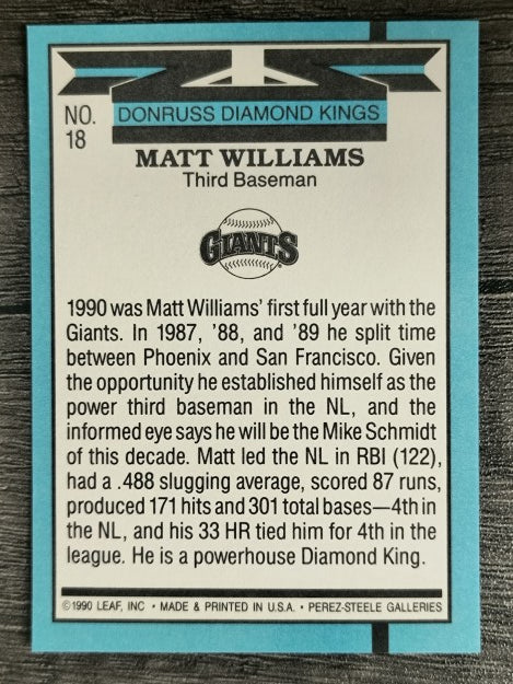 1991 Donruss #18 Matt Williams DK