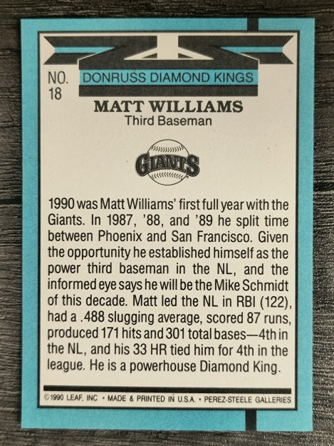 1991 Donruss #18 Matt Williams DK