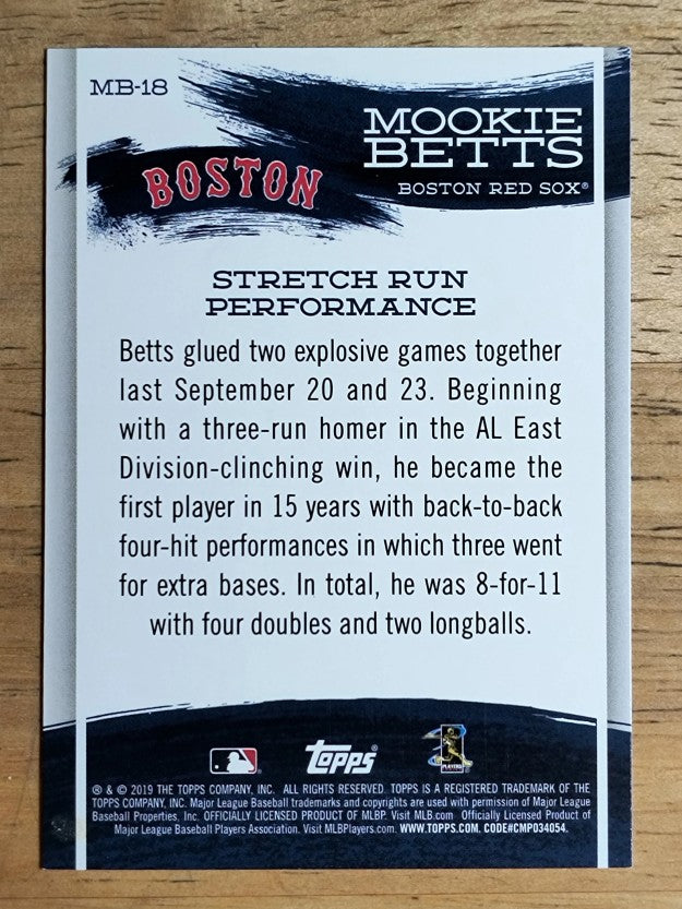 2019 Topps Mookie Betts Highlights #MB18 Mookie Betts