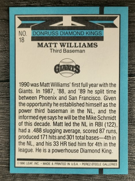 1991 Donruss #18 Matt Williams DK