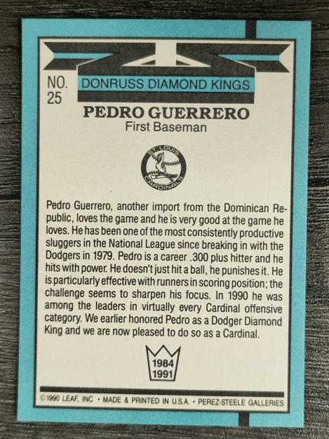 1991 Donruss #25 Pedro Guerrero DK