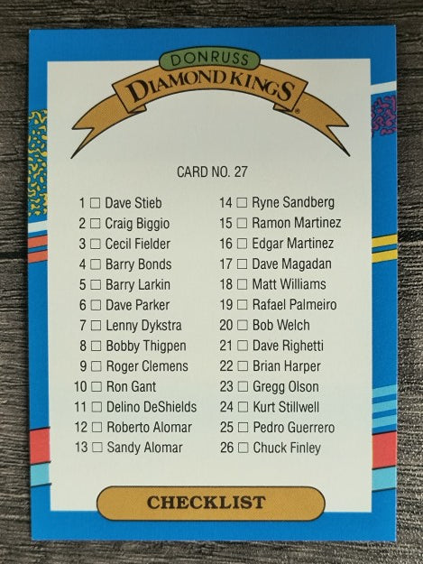 1991 Donruss #27 DK Checklist 1-27
