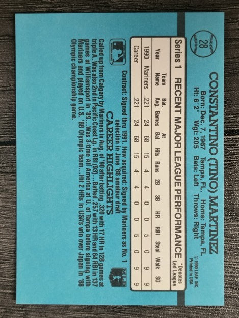 1991 Donruss #28 Tino Martinez RR