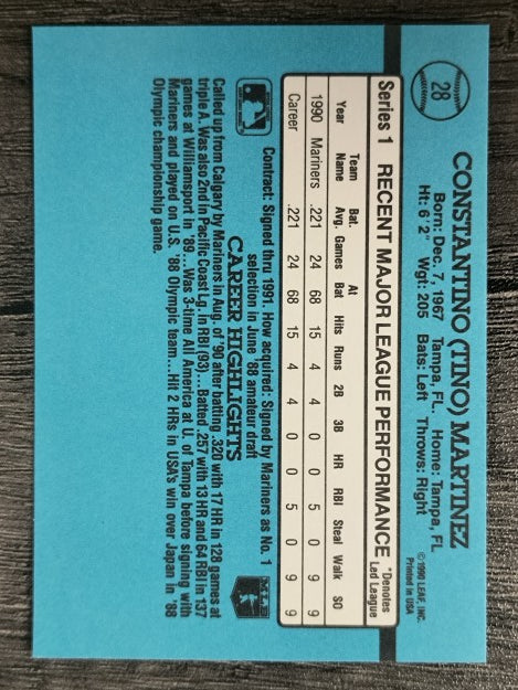 1991 Donruss #28 Tino Martinez RR