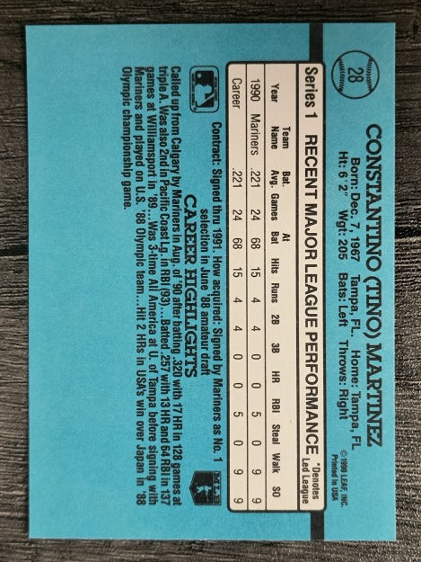 1991 Donruss #28 Tino Martinez RR