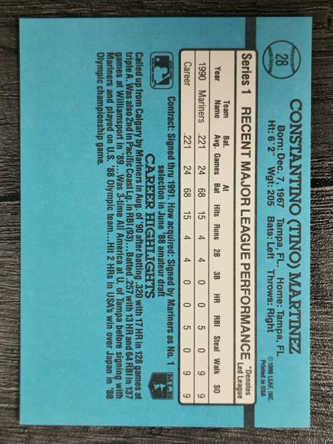 1991 Donruss #28 Tino Martinez RR