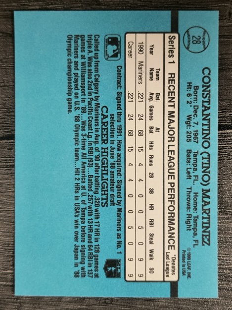 1991 Donruss #28 Tino Martinez RR