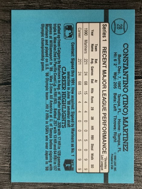 1991 Donruss #28 Tino Martinez RR