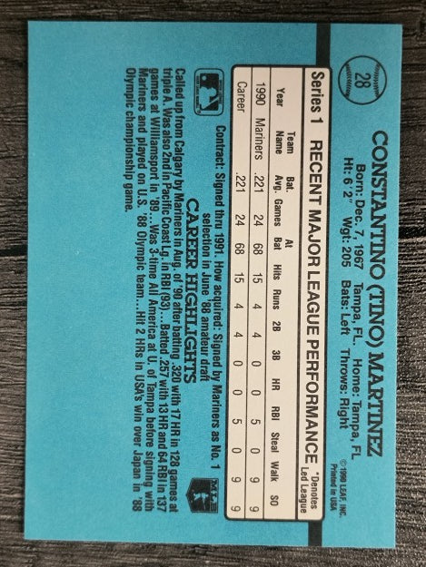 1991 Donruss #28 Tino Martinez RR