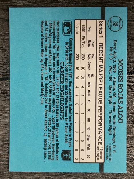 1991 Donruss #38 Moises Alou RR