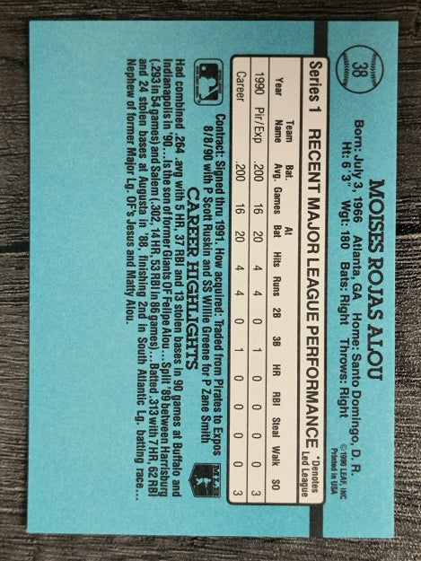 1991 Donruss #38 Moises Alou RR