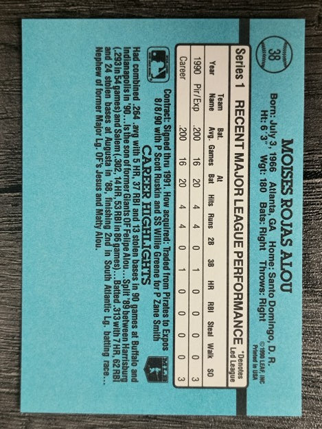 1991 Donruss #38 Moises Alou RR