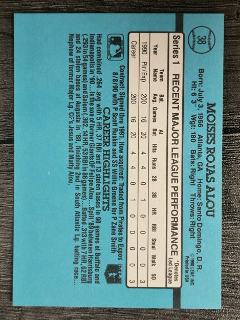 1991 Donruss #38 Moises Alou RR
