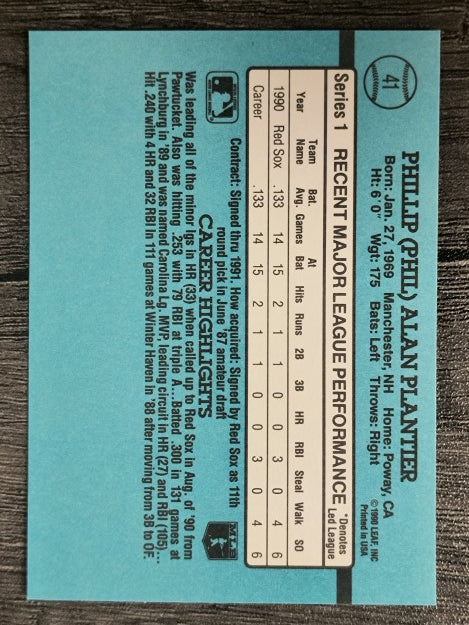 1991 Donruss #41 Phil Plantier RR RC