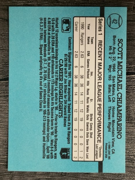 1991 Donruss #42 Scott Chiamparino RR