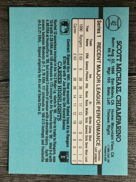 1991 Donruss #42 Scott Chiamparino RR
