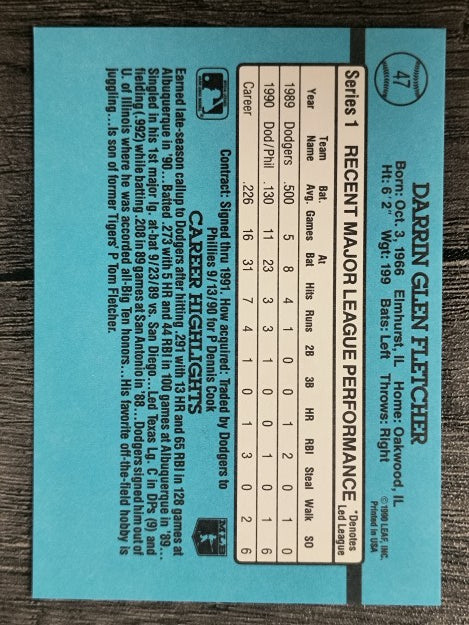 1991 Donruss #47 Darrin Fletcher RR