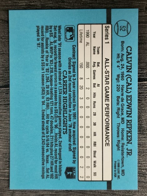 1991 Donruss #52 Cal Ripken AS