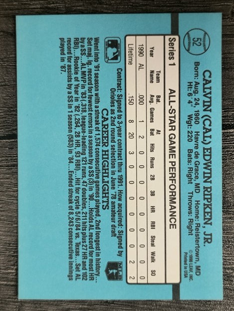 1991 Donruss #52 Cal Ripken AS
